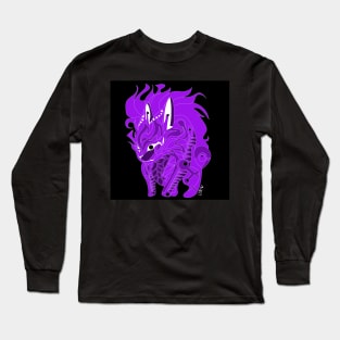 esquilax rabbit hunger of fire ecopop kaiju beast art in black purple Long Sleeve T-Shirt